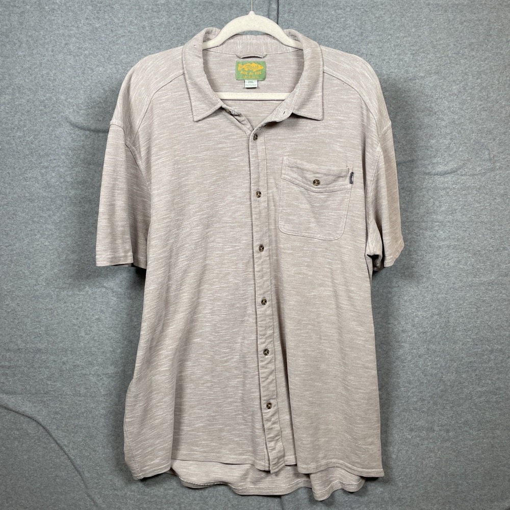 Marsh Wear Mens Medium Gray Short Sleeve Button Up Casual Shirt Collared FLAW